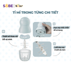 Máy xay ăm dặm Bear 0.3 lít GR-B03V8 (màu xanh)