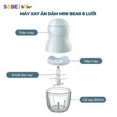 Máy xay ăm dặm Bear 0.3 lít GR-B03V8 (màu xanh)