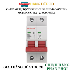 Cầu dao tự động 2 cực 63A Sunhouse SHE-B-C68N/2063