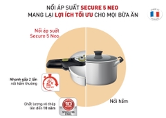 Nồi áp suất inox Tefal Secure 5 Neo 4 lít P2534237 - sử dụng bếp từ