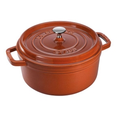 Nồi gang Staub Cocotte 24cm - màu cam quế