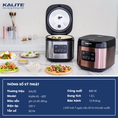 Nồi cơm điện Kalite 1.8 lít KL-620BR