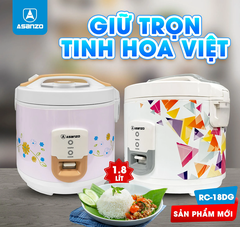 Nồi cơm điện Asanzo 1.8 lít RC-18DG màu trắng