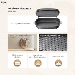 Nồi lẩu nướng đa năng Bear 4.5 lít SB-NL45K