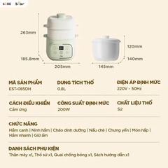 Nồi nấu chậm Bear 0.8 lít EST-085DH