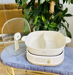 Nồi lẩu điện 2 ngăn đa năng Bear SB-NL60U (trắng)