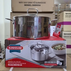 Nồi inox 304 liền đáy Sunhouse Healthy 24cm SHG705-24