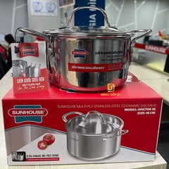 Nồi inox 304 đáy liền Sunhouse 16cm SHG706-16