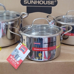 Nồi inox 304 đáy liền Sunhouse 20cm SHG706-20