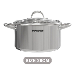 Nồi inox 304 đáy liền Sunhouse 28cm SHG706-28