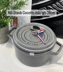 Nồi gang Staub Cocotte 16cm - màu ghi