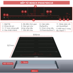 Bếp đôi điện từ đa điểm Bosch PXX675DC1E