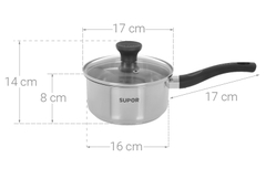 Bộ nồi quánh inox nắp kính Easycook Supor H20211-T1