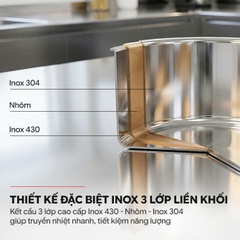 Quánh inox liền đáy Sunhouse Healthy 16cm SHG304-16