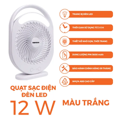 Quạt sạc điện mini Nanoco NRF6310W màu trắng