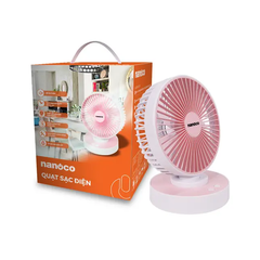 Quạt sạc điện Nanoco NRF6215P màu hồng