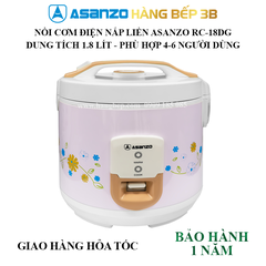 Nồi cơm điện Asanzo 1.8 lít RC-18DG màu hồng