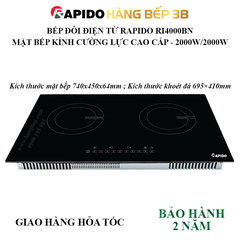 Bếp đôi điện từ Rapido RI4000BN 4000W