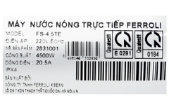 Máy nước nóng trực tiếp Ferroli Rita Rita FS-4.5 TE