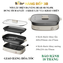 Nồi lẩu nướng đa năng Bear 4.5 lít SB-NL45K