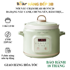 Nồi nấu chậm Bear 2 lít SB-NNC20 bảng Tiếng Việt