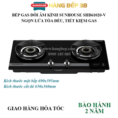 Bếp gas âm kính Sunhouse SHB61020-V