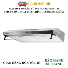 Máy hút mùi vỏ Inox Sunhouse SHB6118I