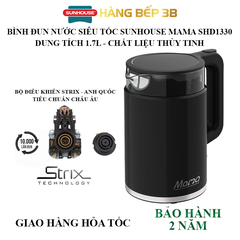 Bình đun siêu tốc thủy tinh Sunhouse 1.7 lít SHD1330