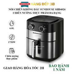 Nồi chiên không dầu Sunhouse 6 lít SHD4026