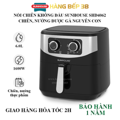 Nồi chiên không dầu Sunhouse 6 lít SHD4062