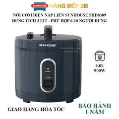 Nồi cơm điện Sunhouse nắp gài SHD8309 - 3 lít