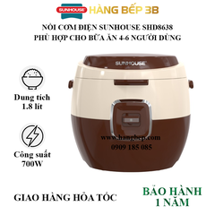 Nồi cơm điện Sunhouse 1.8 lít SHD8638