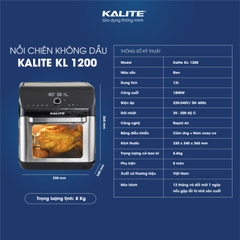 Nồi chiên không dầu Kalite 12 lít KL-1200