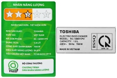 Nồi cơm điện nắp rời Toshiba 1.8 lít RC-18MH1PV(F)