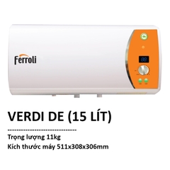 Máy nước nóng gián tiếp Ferroli 15 lít VERDI 15 DE