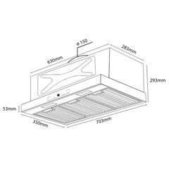 Máy hút mùi Turbo Kocher X-350D (70cm)