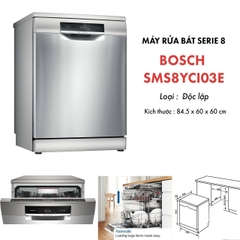 Máy rửa chén Bosch 14 bộ sấy Zeolith SMS8YCI03E - Sản xuất Đức