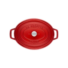 Nồi gang oval STAUB màu đỏ cherry