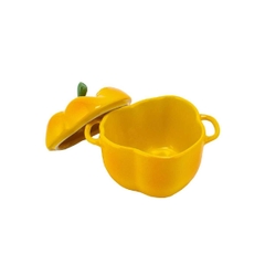 Tô Staub có nắp hình ớt chuông - màu vàng - 12cm