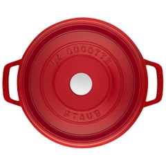 Staub - Nồi gang tròn cao màu đỏ cherry - 24cm (4.75L)