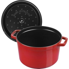 Nồi gang STAUB tròn cao màu đỏ cherry - 24cm (4.75L)