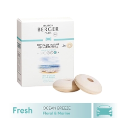 MAISON BERGER - Bộ tinh dầu xe hơi hương Ocean Breeze - 2 cái