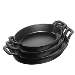 Khay gang oval STAUB màu đen - 23cm