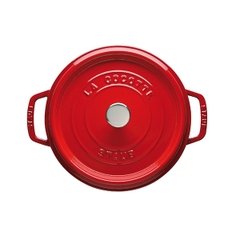 Staub - Nồi tròn màu đỏ cherry  - 24cm - OPEN BOX