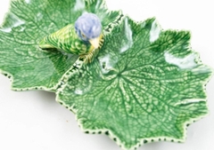 Bordallo - Leaves - Đĩa lá đôi (sẻ xanh) - 22cm