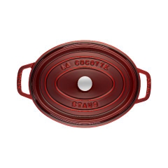 Nồi gang oval STAUB màu đỏ lựu