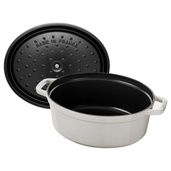 Nồi gang STAUB oval màu nấm trắng - 37cm (8L)