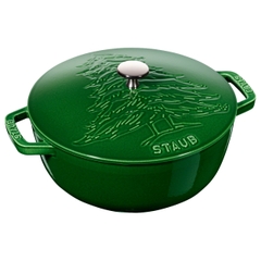 Nồi gang vẽ hình cây thông STAUB màu xanh rêu – 24cm - 3.6L