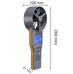 Máy đo tốc độ gió, nhiệt độ, Độ ẩm và CO₂  AZ 89191 (Bluetooth)