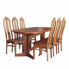 Bàn Oval 1m6 + 6 ghế rẽ quạt